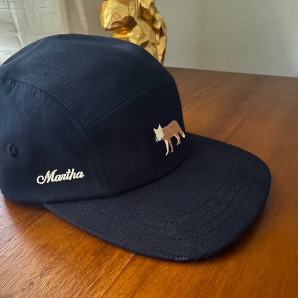 Martha Headwear Dunas 5-panel black embroidered fox hat - Picture 2 of 6